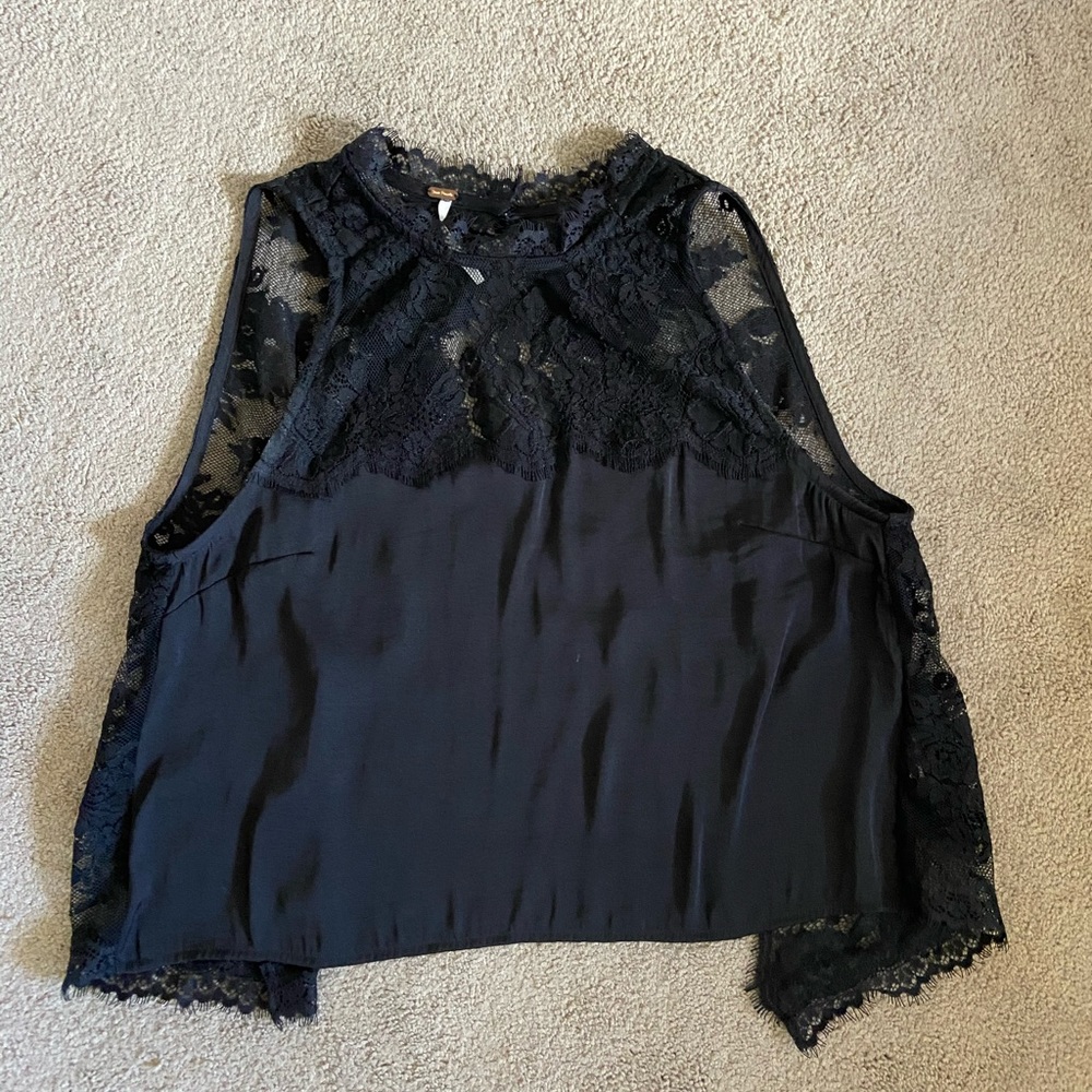 Black lace free people tank